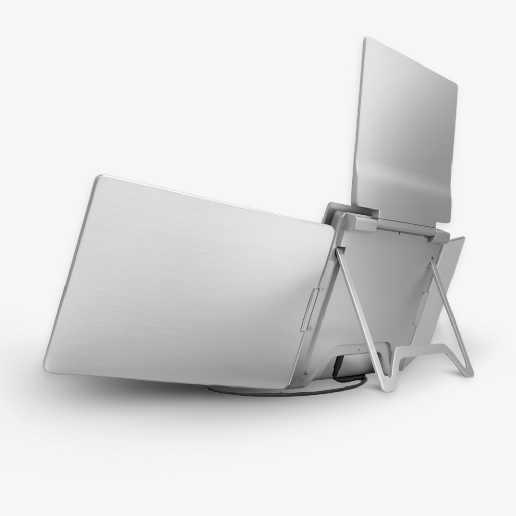 Back right angle view of Falco Fly 14 portable monitor in folded position