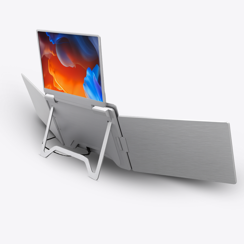 Falco Fly 14 portable monitor half-open side angle with stand