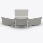 Rear view of Falco Fly 14 portable screen with support stand