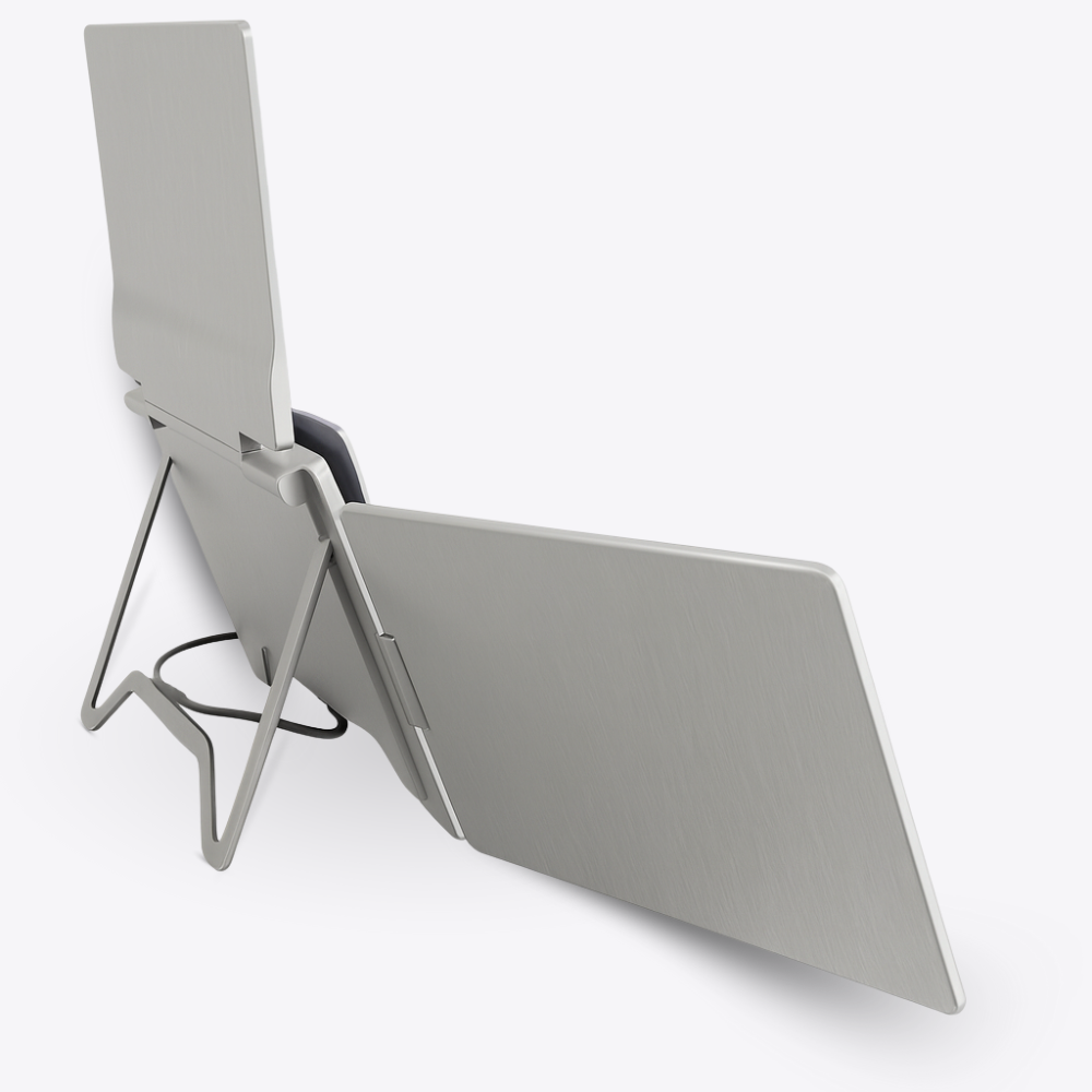 Back left angle view of Falco Fly Pro 15.6 portable monitor with aluminum finish