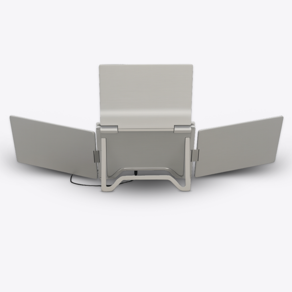 Rear view of Falco Fly Ultra 16 portable screen with strong support stand