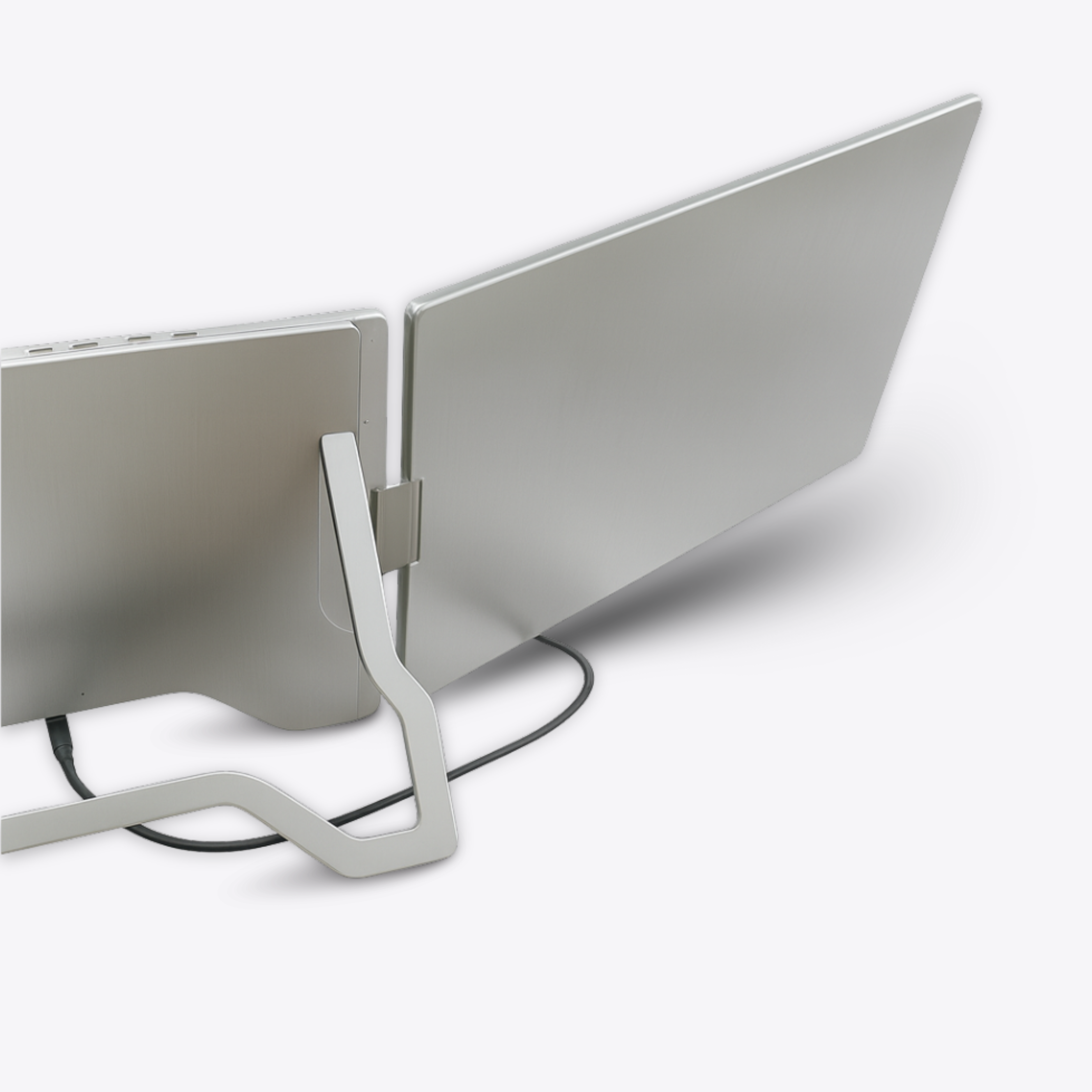 Side view of Falco Pro 15.6 premium aluminum portable monitor with USB-C cable